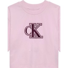 Calvin Klein Baskılı Açık Pembe Kız Çocuk T-Shirt IG0IG03062TN9