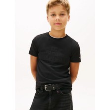 Tommy Hilfiger Baskılı Siyah Erkek Çocuk T-Shirt KB0KB10367BDS