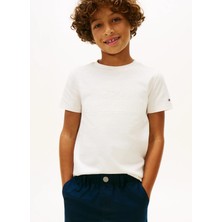 Tommy Hilfiger Baskılı Ekru Erkek Çocuk T-Shirt KB0KB10367YBH