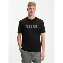 Boss Bisiklet Yaka Siyah Erkek T-Shirt TE_INSIGNIA_50556009
