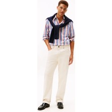 Tommy Hilfiger Mavi Erkek Çizgili Gömlek MW0MW416950A4_HERITAGE Oxford Icon