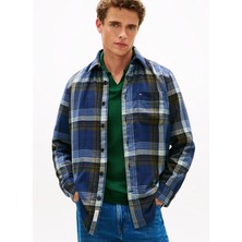 Tommy Hilfiger Mavi Erkek Kareli Gömlek MW0MW416820MS_PADDED Overshırt