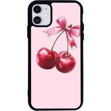 iPhone 11 Uyumlu Kiraz Tasarımlı Glossy Premium Kılıf