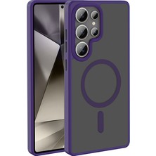 Spia Galaxy S26 Ultra Kılıf M-Safe Şarj Özellikli Mat Arka Yüzey Zore Sio Kapak - Derin Mor