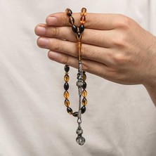 Kenpazar Gümüş Kazaz Püsküllü Sıkma Kehribar Tesbih