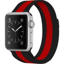 Lims Store Newface Apple Watch 38MM Metal Mıknatıslı Kordon - Siyah-Kırmızı