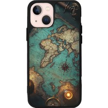 iPhone 15 Plus Uyumlu Harita Tasarımlı Glossy Premium Kılıf