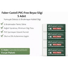 Negok Faber-Castell NO24 Pvc Free Beyaz Silgi 5 Adet Iz Bırakmayan Yumuşak Dokulu Okul Ofis Silgisi