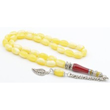 Murty99 Nakkaş Imameli Sarı Kırmızı Günlük Boy Beyrut Damla Kehribar Tesbih