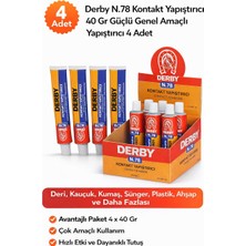 Paxteks Derby N.78 Kontakt Yapıştırıcı 40 gr Güçlü Genel Amaçlı Yapıştırıcı 4 Adet