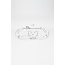 Stella Fortis Kelebek Figürlü Inci Kadın Bileklik – Barok Inciler | Ayarlanabilir Asansörlü Model