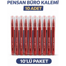 Paxteks Pensan Büro 2270 Kırmızı Tükenmez Kalem 1.0 mm Medium Yerli Üretim 10 Adet