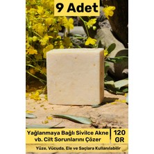 Carlburn #sabun %100 Doğal Güzel Kokulu El Yüz Saç Cilt Vücut Orijinal Bitkisel Limon Sabunu 120G - 9 Adet