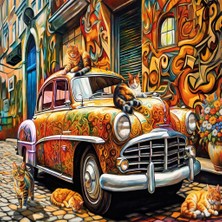 İsmiyle Al Ismiyl 20073 Puzzle 500 Cats Of The Car 255669