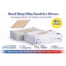 Negok Steril Strip Dikiş Bandı 6 x 101 mm Yara Kapatma Bandı Cilt Sabitleyici Strip 6’lı 1 Paket