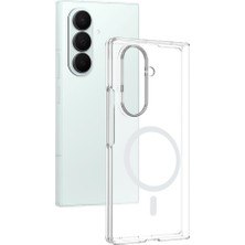 Spia Galaxy Z Fold 6 Kamera Korumalı M-Safe Şarj Özellikli Şeffaf Zore London Sert Pc Kapak - Şeffaf