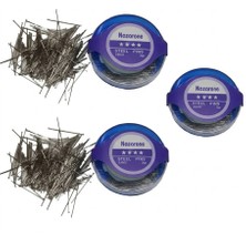 Nazarone Paslanmaz Çelik Toplu Iğne 3 Lü Set - 20 gr x 3 Adet Süngerli Kutu 0.60X32 mm