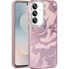 Spia Galaxy S24 Fe Kılıf Airbagli Parlak Taş Detay Tasarımlı Zore Esila Kapak - Pembe