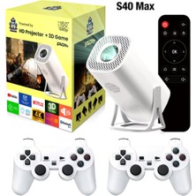L'edoren S40 Max Projektör Hd 1080P Bluetooth Android 11 Projeksiyon 2 Kablosuz Oyun Kontrol Cihazı 3000 Oyun