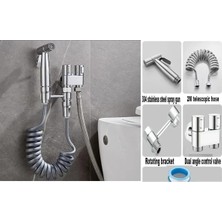 OEM Banyo Bide Basınçlı Püskürtücü Taharet Musluğu Klozet Hortumu Krom Renk Ithal 7 Yıl Garantili