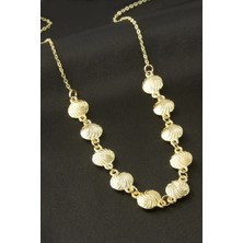 Bijuteri Net Yuvarlak Çizgili Şans Zincir Kolye