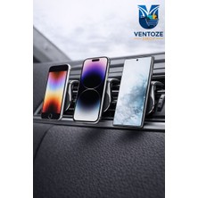 Ventoze Klimalı Araba Telefon Tutucu | Mandallı & Mıknatıslı Araç Telefon Aparatı