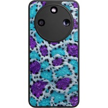 Honor Magic 8 Lite Uyumlu Hologram Leopar Tasarımlı Glossy Premium Kılıf