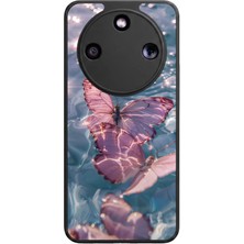 Honor Magic 8 Lite Uyumlu Kelebek Tasarımlı Glossy Premium Kılıf
