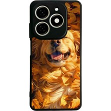 Tecno Spark 20C Uyumlu Golden Kopek Tasarımlı Glossy Premium Kılıf