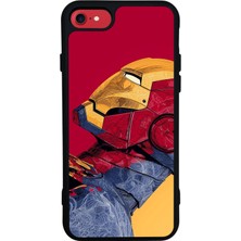 Bg Aksesuar iPhone 8 Uyumlu  Iron Man ( Demir Adam ) Tasarımlı Glossy Premium Kılıf