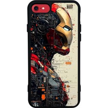 Bg Aksesuar iPhone 7 Uyumlu  Iron Man ( Demir Adam ) Tasarımlı Glossy Premium Kılıf