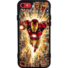 Bg Aksesuar iPhone Se Uyumlu  Iron Man ( Demir Adam ) Tasarımlı Glossy Premium Kılıf