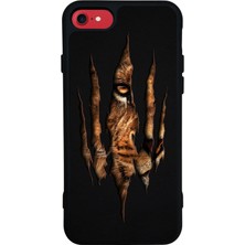 Bg Aksesuar iPhone 8 Uyumlu Aslan Tasarımlı Glossy Premium Kılıf