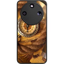 Bg Aksesuar Honor Magic 8 Lite Uyumlu Pusula Tasarımlı Glossy Premium Kılıf
