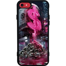 Bg Aksesuar iPhone 8 Uyumlu Para Tasarımlı Glossy Premium Kılıf
