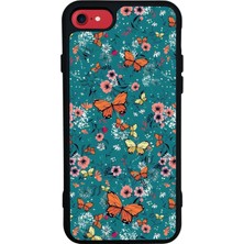 Bg Aksesuar iPhone 8 Uyumlu Kelebek Tasarımlı Glossy Premium Kılıf