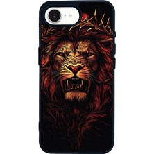 iPhone 16E Uyumlu Aslan Tasarımlı Glossy Premium Kılıf