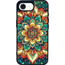 Bg Aksesuar iPhone 16E Uyumlu Mandala Tasarımlı Glossy Premium Kılıf