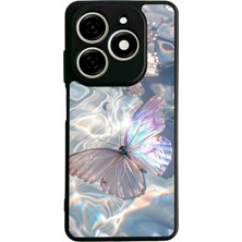 Bg Aksesuar Tecno Spark 20 Uyumlu Kelebek Tasarımlı Glossy Premium Kılıf
