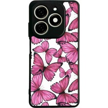 Bg Aksesuar Tecno Spark 20C Uyumlu Kelebek Tasarımlı Glossy Premium Kılıf