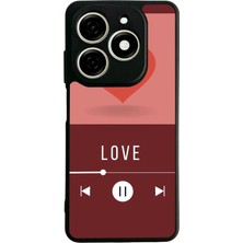 Bg Aksesuar Tecno Spark 20C Uyumlu Kalp Love Tasarımlı Glossy Premium Kılıf