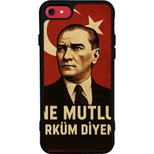 iPhone Se Uyumlu  Mustafa Kemal Ataturk Tasarımlı Glossy Premium Kılıf