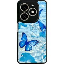 Bg Aksesuar Tecno Spark 20C Uyumlu Kelebek Tasarımlı Glossy Premium Kılıf