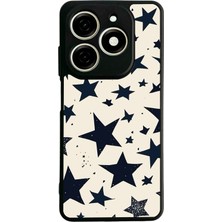 Bg Aksesuar Tecno Spark 20C Uyumlu Retro Yildizlar Tasarımlı Glossy Premium Kılıf