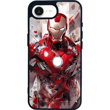 Bg Aksesuar iPhone 16E Uyumlu Iron Man ( Demir Adam ) Tasarımlı Glossy Premium Kılıf