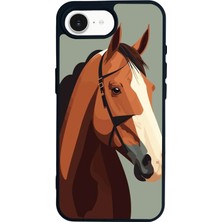 Bg Aksesuar iPhone 16E Uyumlu At Horse Tasarımlı Glossy Premium Kılıf