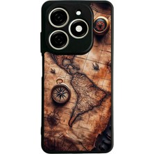 Bg Aksesuar Infinix Smart 8 Pro Uyumlu Harita Tasarımlı Glossy Premium Kılıf