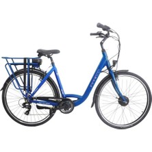 Corelli Moven Elektrikli Kadın Şehir Bisiklet 51CM V 28 Jant 7 Vites Mavi
