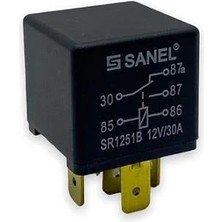 SANEL 12V RÖLE 5 UÇLU 30 A (ÇİFT PLATİN) (30-85-86-87-87a)