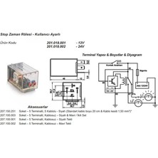 12V STOP ZAMAN RÖLESİ 5 UÇLU AYARLI (0.1 SN-11 SAAT ARASI) (OTOMATİK KATLANIR AYNA-MULTIMEDIA VS)